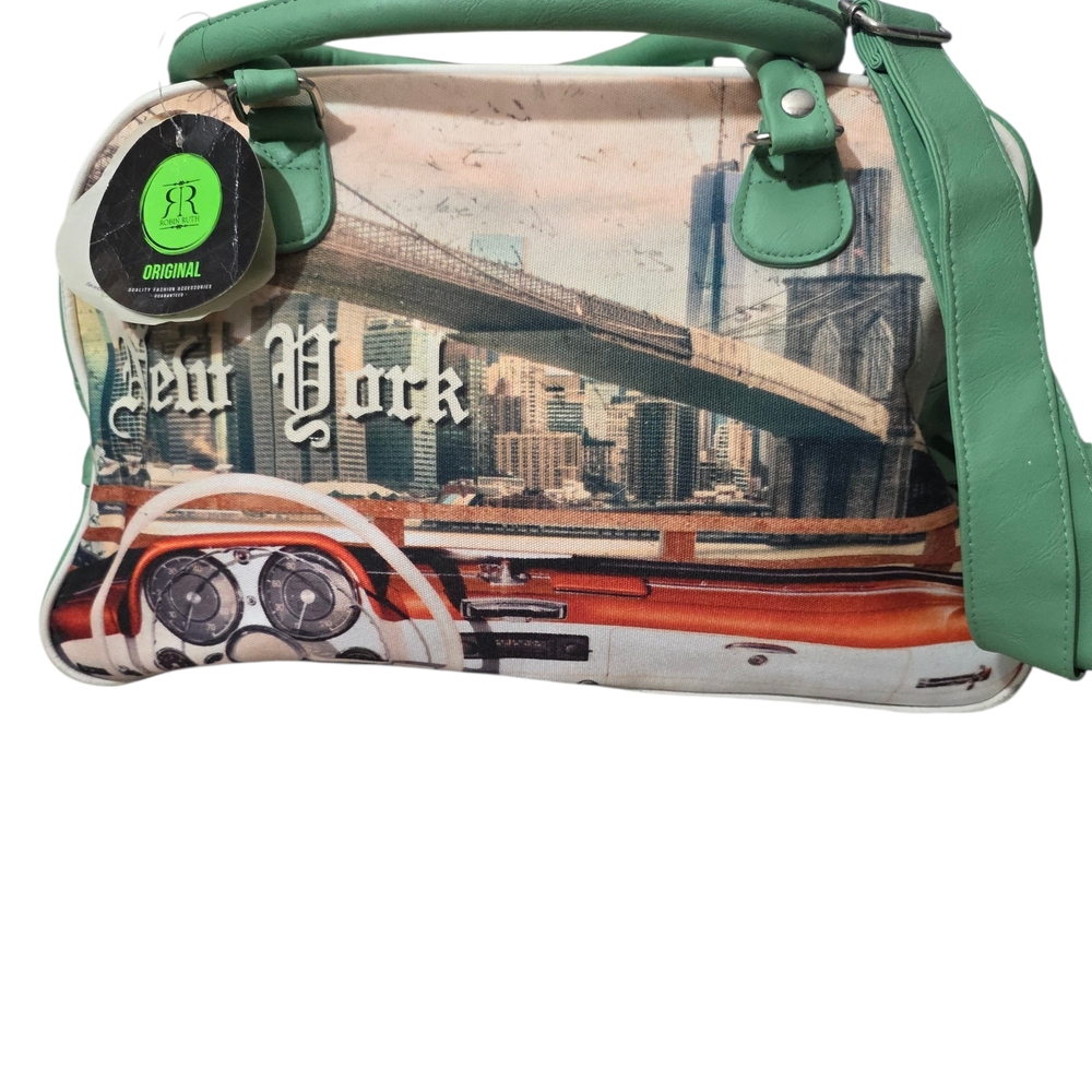 Robin Ruth New York Cityscape Bag with Mint Accents